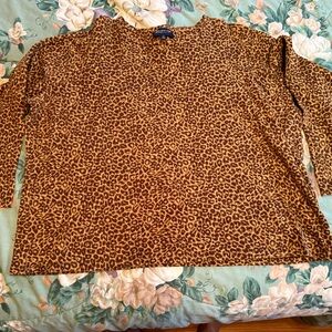 Jones New York Brown Leopard Print Top